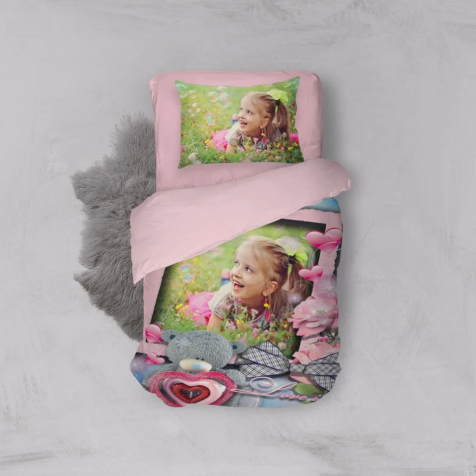 Pembe Çiçek Bahçesi Tek Kişilik Nevresim Takımı