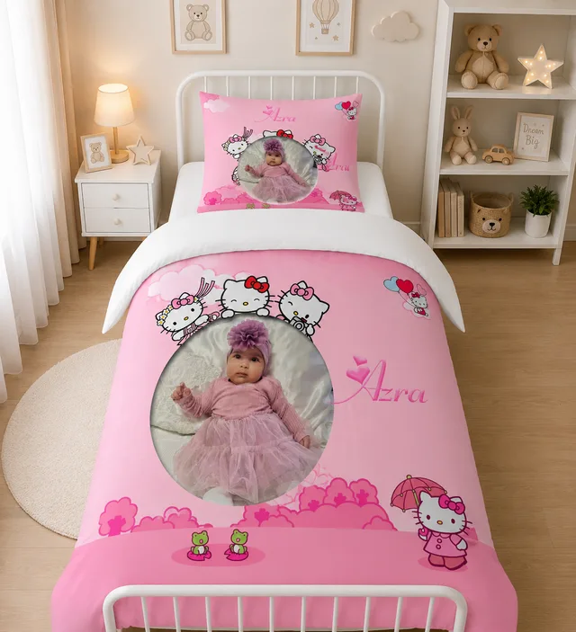 Pembe Kedicikli Bebek Nevresim Takımı