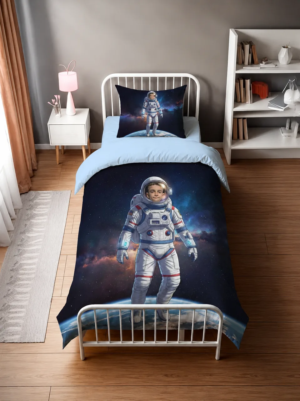 Astronot Uzay Tek Kişilik Nevresim Takımı