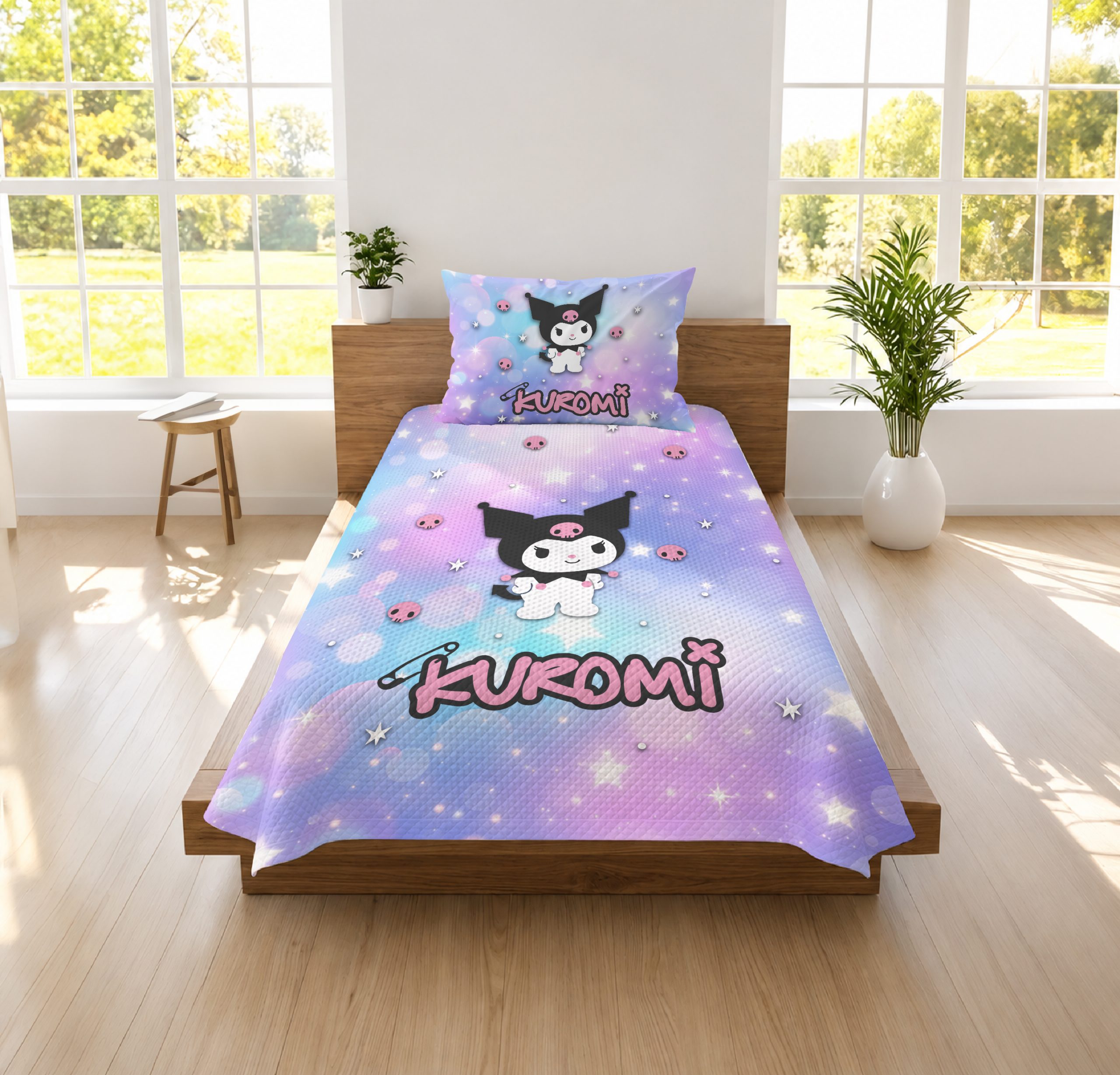 KUROMİ TEMALI TEK KİŞİLİK PİKE TAKIMI