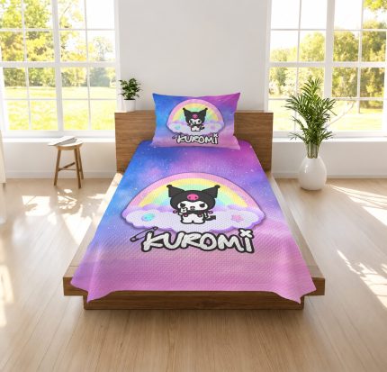 KUROMİ  TEMALI TEK KİŞİLİK PİKE  TAKIMI
