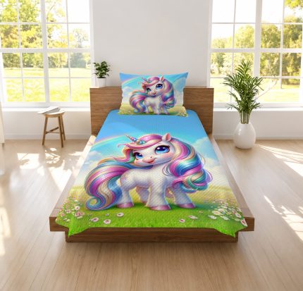 UNICORN TEMALI TEK KİŞİLİK PİKE TAKIMI